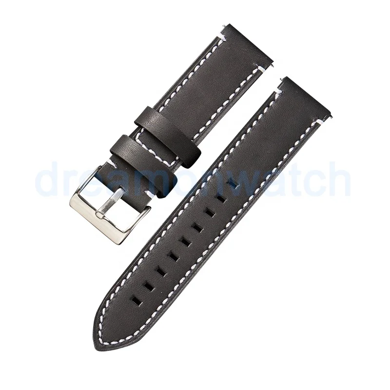 

20mm to 22mm Genuine Leather watch Strap needle buckle OEM customized logo