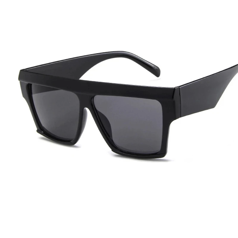 

Oversized Women's Fashion Square Sunglasses 2021 Designer Flat Top Big Frame clear Shades Men High Quality glasses UV400, Custom colors