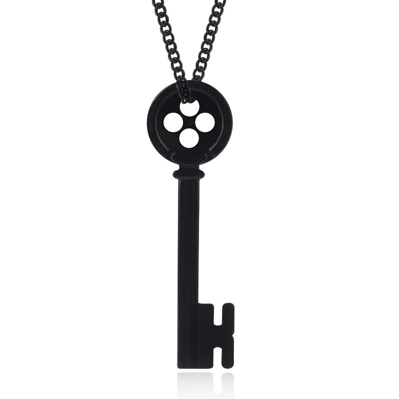 

America Cartoon Movie New Coraline Black Key Pendant Necklaces, As picture