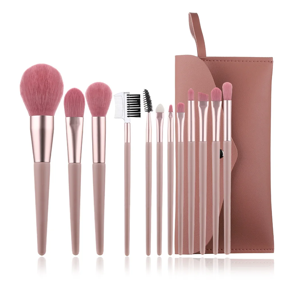 

12pcs Brush Makeup 12pcs Professional Wholesale Cosmetic set de brochas de maquillaje Makeup Brush Set With Cylinder Case, Pink, red, black, purple and so on
