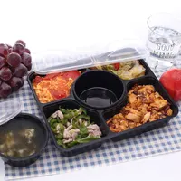 

Pp plastic durable food preservation box eco friendly lunch box disposable meal container with 4 5 6 compartments