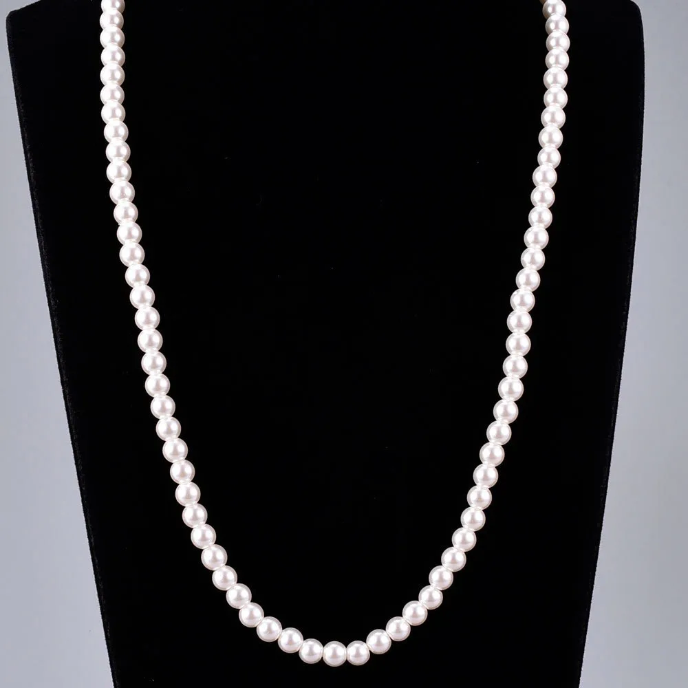 

Vintage Trend Elegant Ladies Fashion Jewelry 18K Gold Plated Stainless Steel Women Men Collar Pearl Necklace