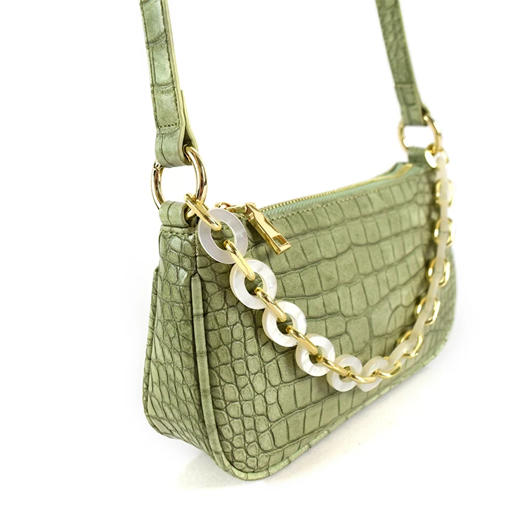 

Customized lock chain organ bag shoulder bag crossbody female leather women handbag