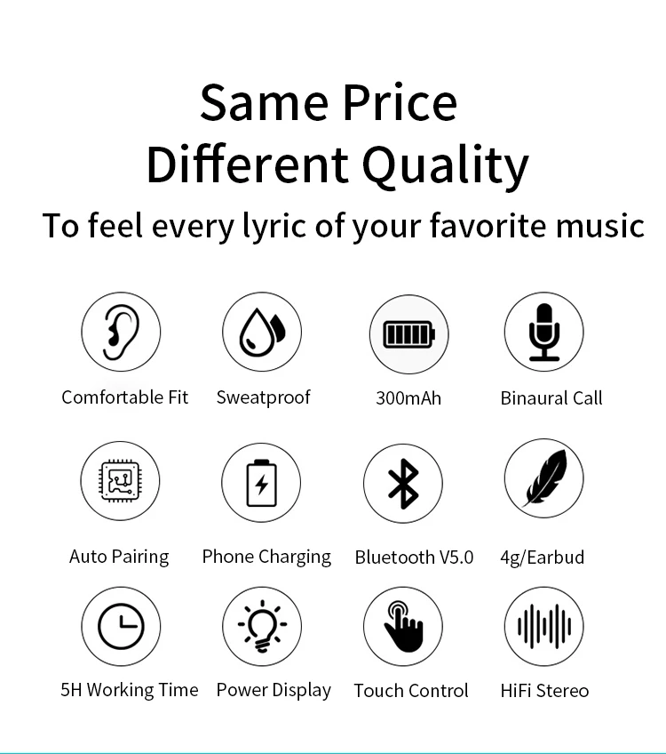 Product Trending True Bluetooths 5.0 TWS Earbuds Earphones D-001 With Charging Bank - ANKUX.COM