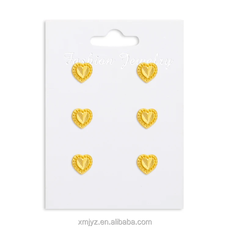 

European And American Earrings Jewelry Vintage Golden Brass Love Heart Earrings Women