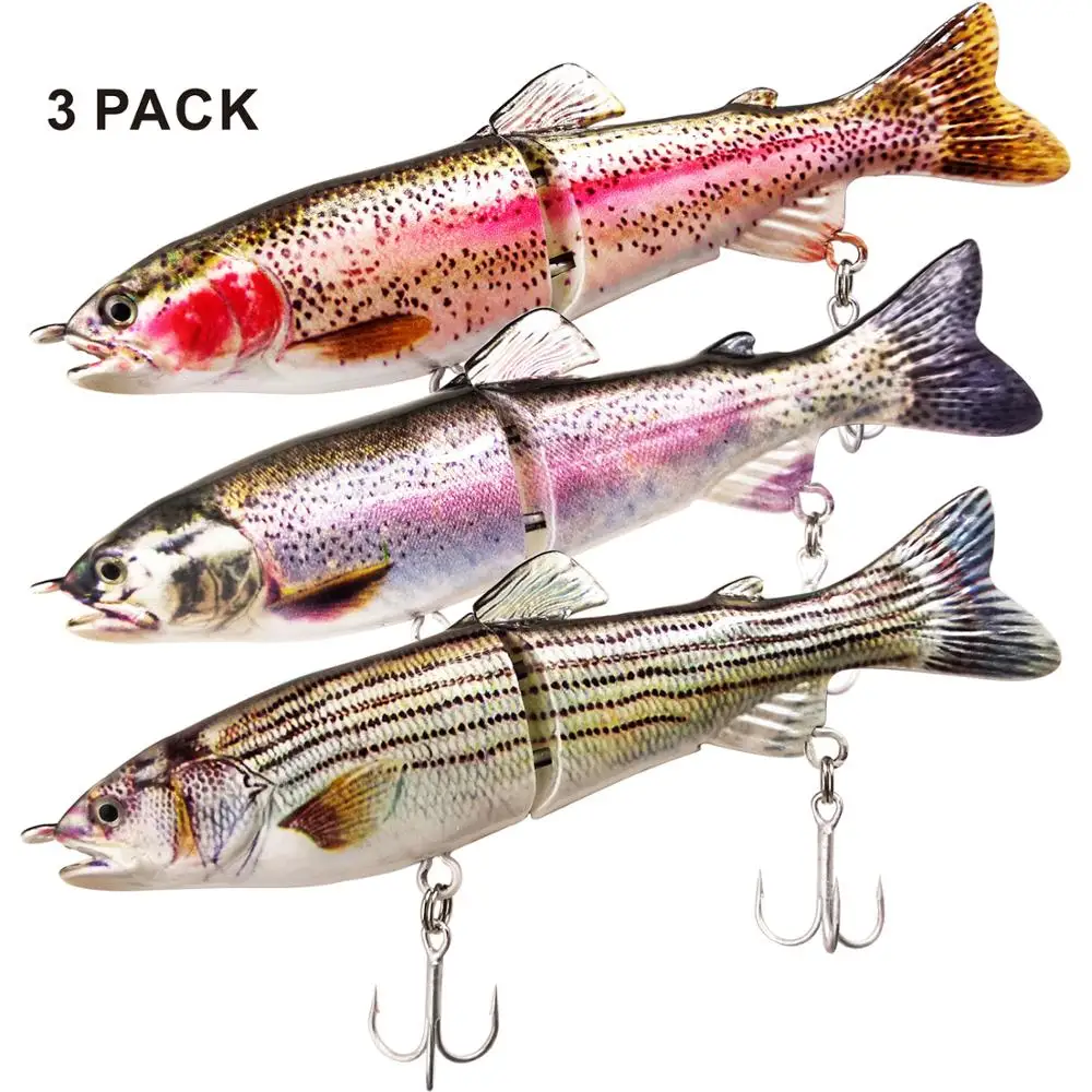 

Fishing lures 2 section 7" "S" carved swimming glider trout glide bait, Any real fish colors