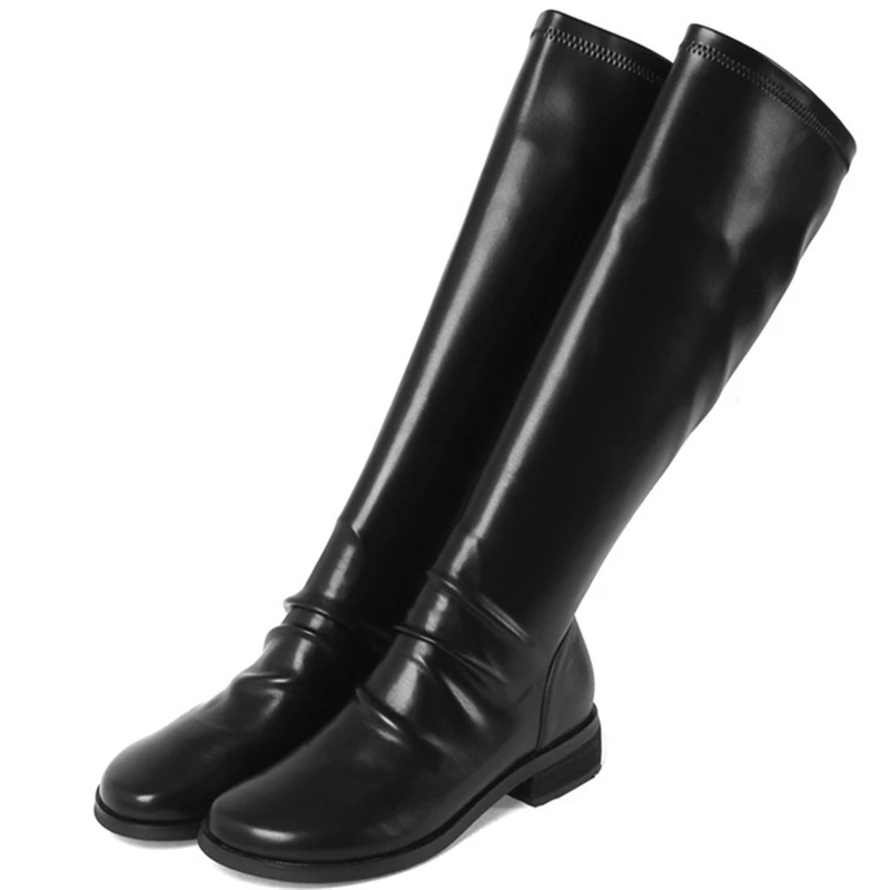 

2021 Fall Winter Tight High Boots Genuine Leather Women's Boots Newest Zipper Wedding Working Female Shoes Woman Heels