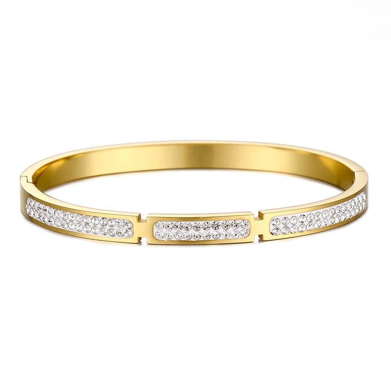 

MICCI Wholesale Personalized Stainless Steel Spiritual Jewelry Paved Zircon Polymer Clay Bangle Bracelet