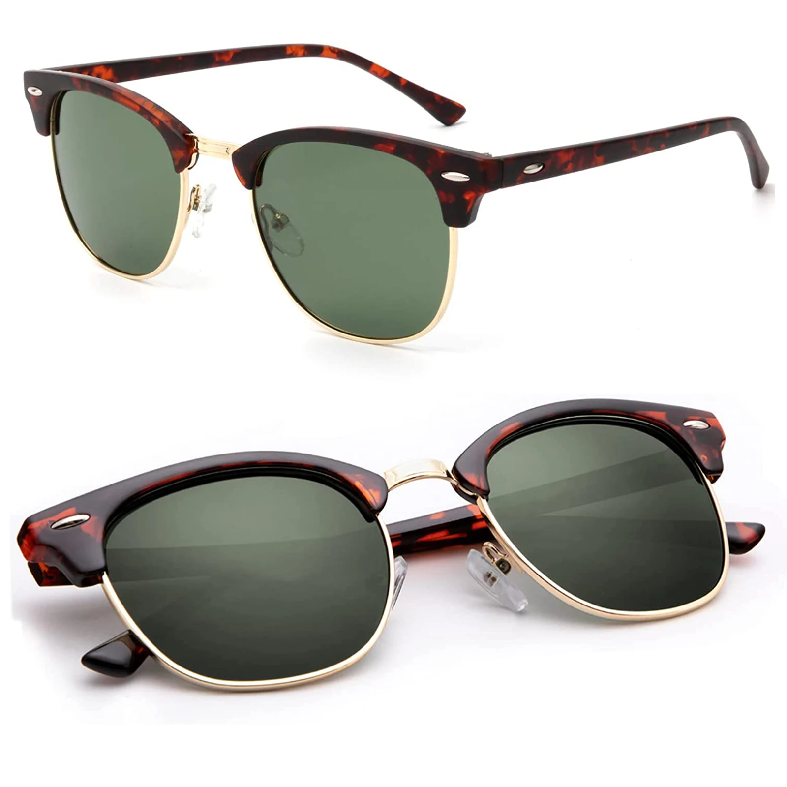 

Semi-Rimless Frame Driving Sun glasses 100% UV Blocking Polarized Sunglasses for Men and Women, Custom color