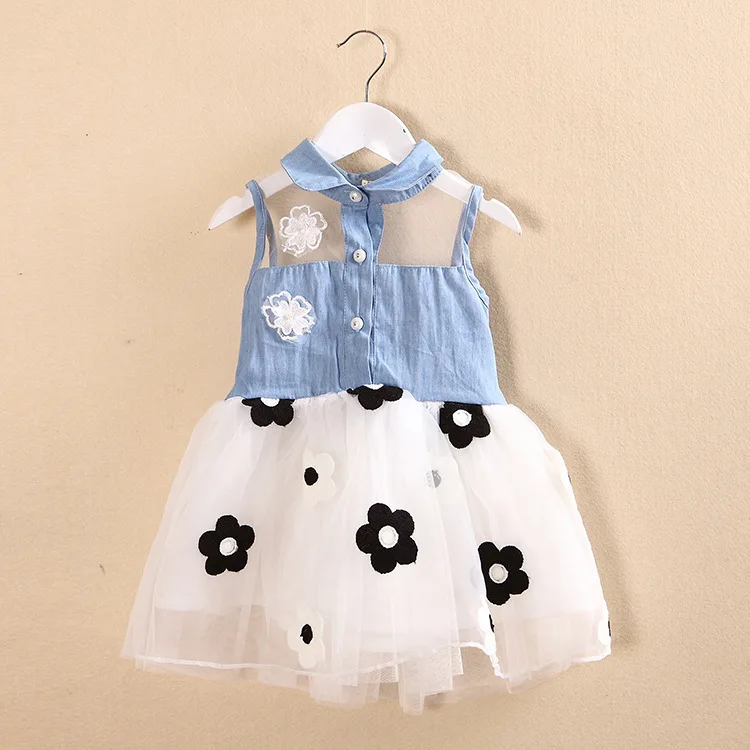 

Sexy Dress Children's Clothing Washed Denim Dress Korean Dress Children's Clothing