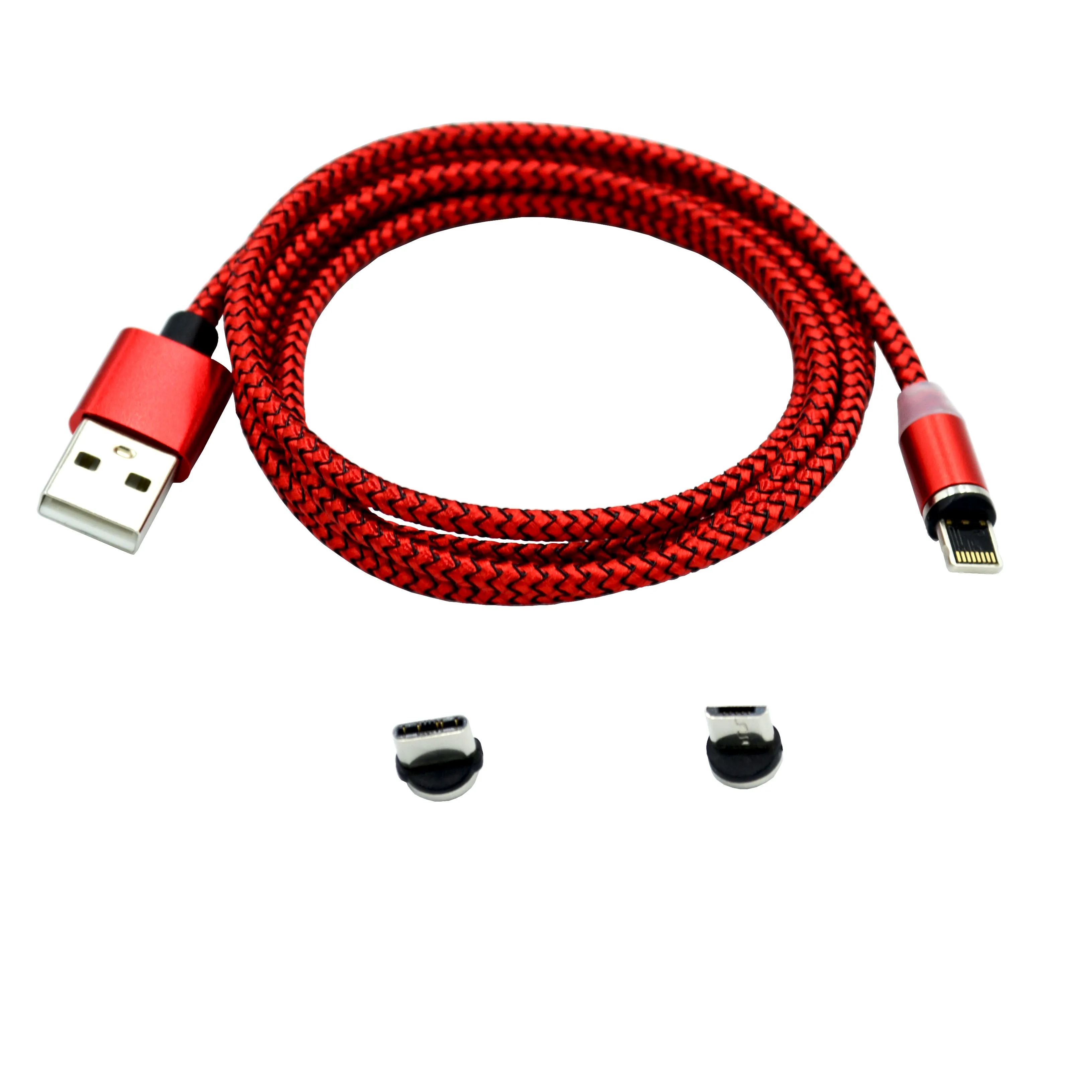 Cafele 3 in 1 one-meter red mobile phone charging cable cell phone magnetic charger adapter usb cable