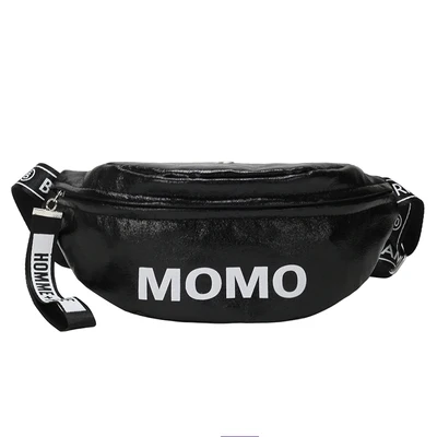 

shiny fanny pack crossbody chest bag waist bag for female, Black, silver, white, colorful