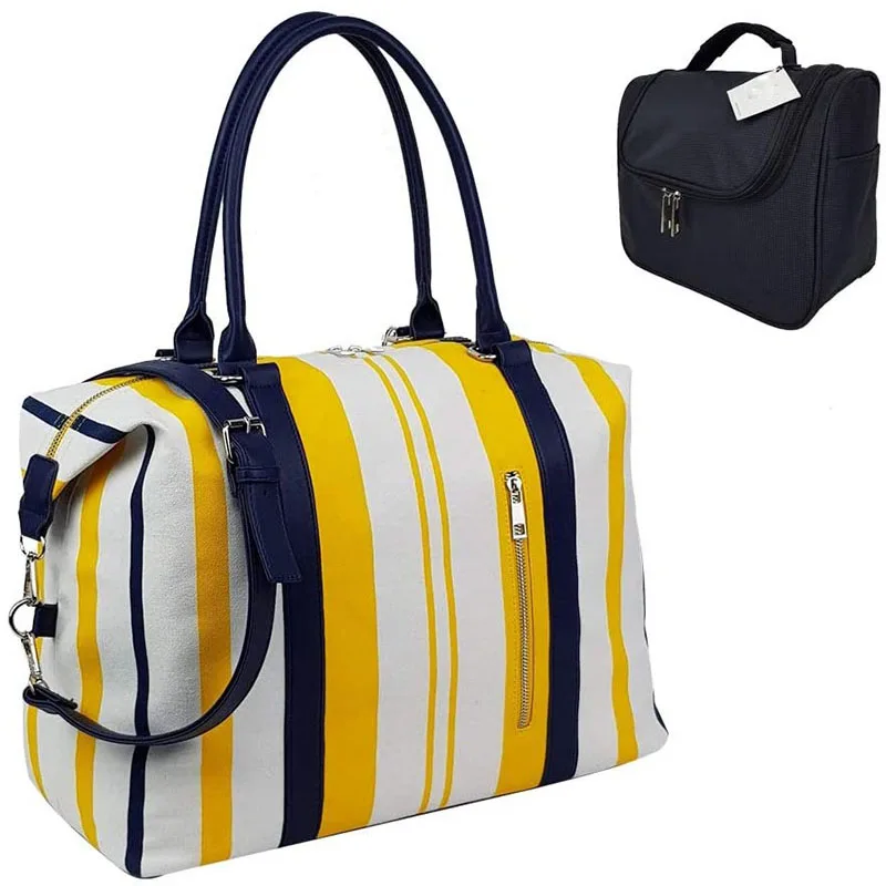 

New Fashion High Quality Canvas Large Cosmetic Tote Duffel Bag Set