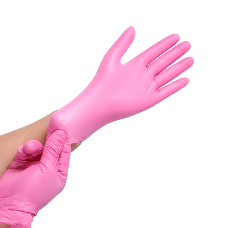 

Wholesale Low Prices Food Grade Nitrile Gloves Pink High Elastic Glove Mix Industrial Durable Gloves