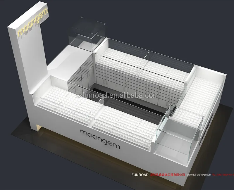Hot sell jewelry shop mall counter display for jewelry kiosk