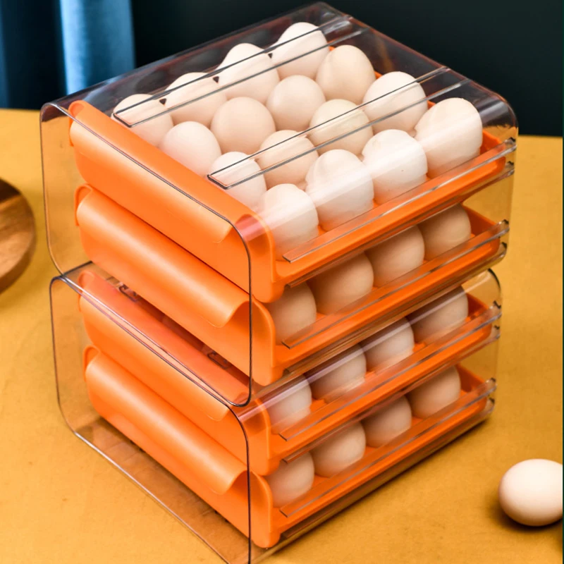 

Hot sale in 2022 plastic double layer 32 drawer type egg storage box refrigerator