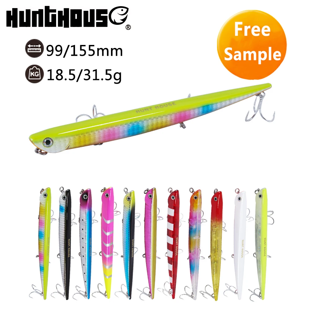 

hunthouse plastic trolling fishing bait longer cast pencil sinking lure, Vavious colors