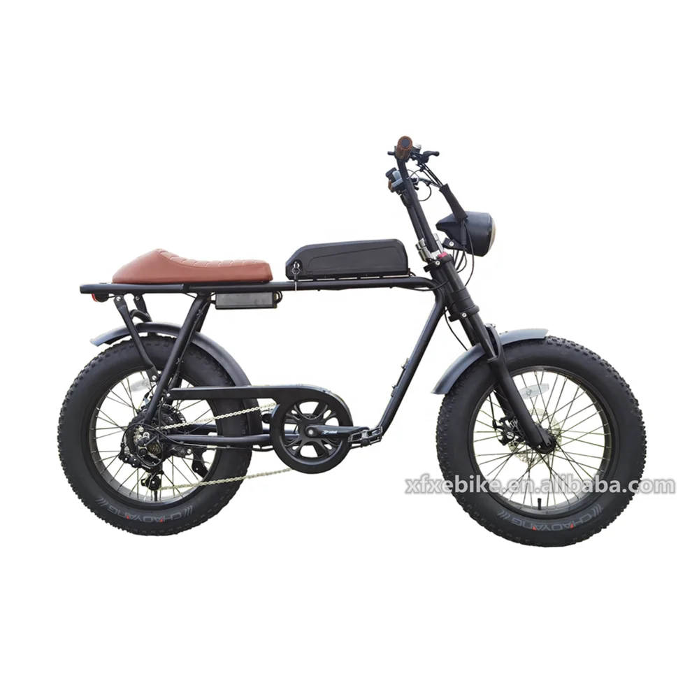 

New Super Design 48V 15Ah Retro 20*4.0 Inch 750W Electric Fat Bike Silimar To 73 With Brown Seat
