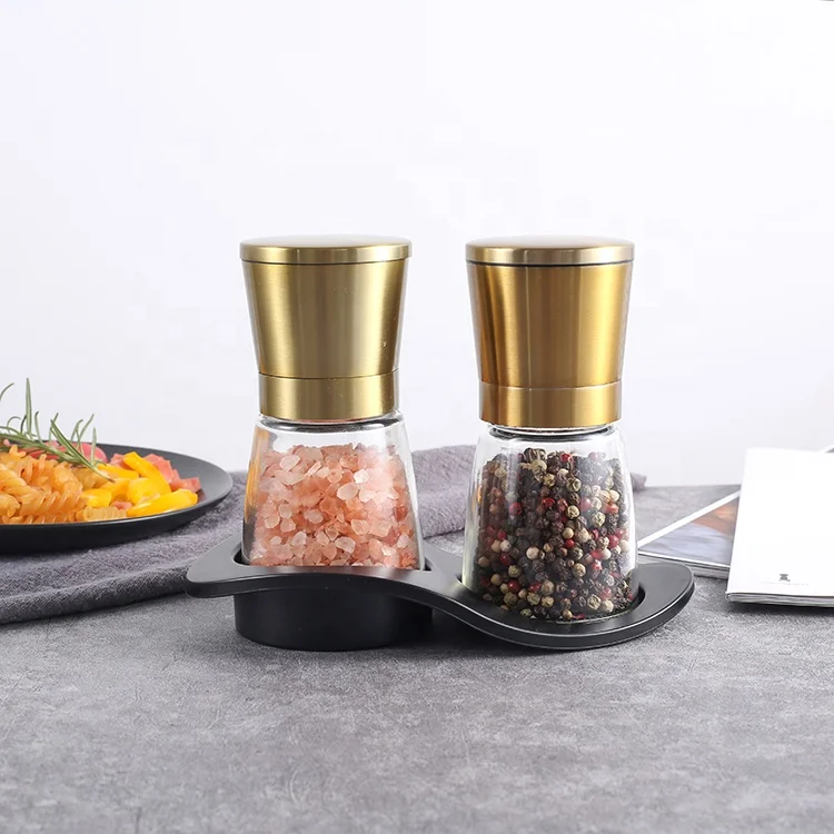 

2 in 1 salt and pepper grinder set manual salt and pepper grinder spice grinder mill stainless steel, Customized available