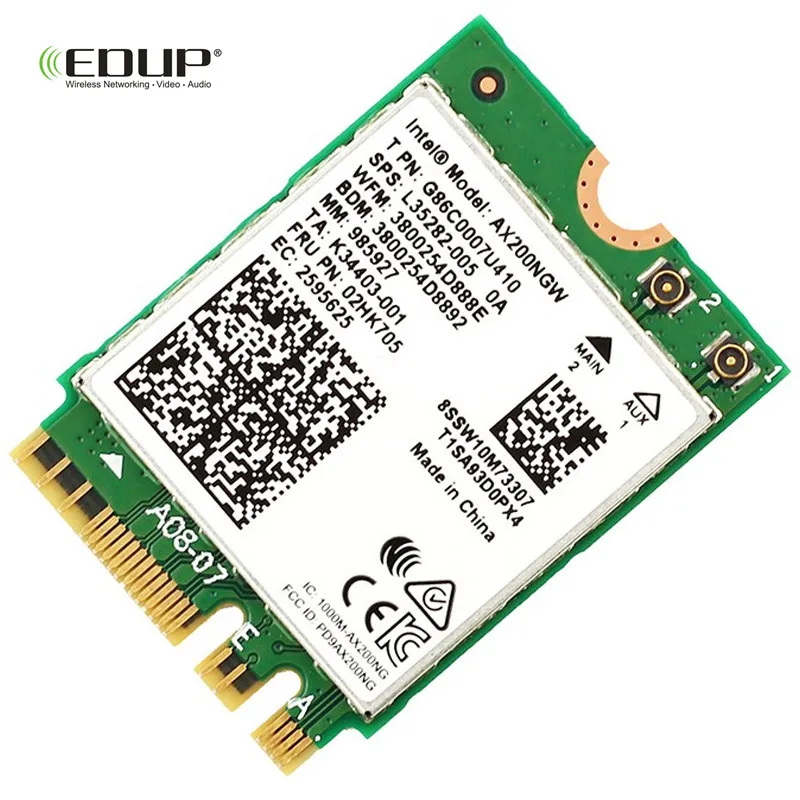 

EDUP wifi 6e ax3000 WiFi 6 6E BT5.1 In-tel AX200 AX200NGW AX210 AX210NGW WiFi Card AX200