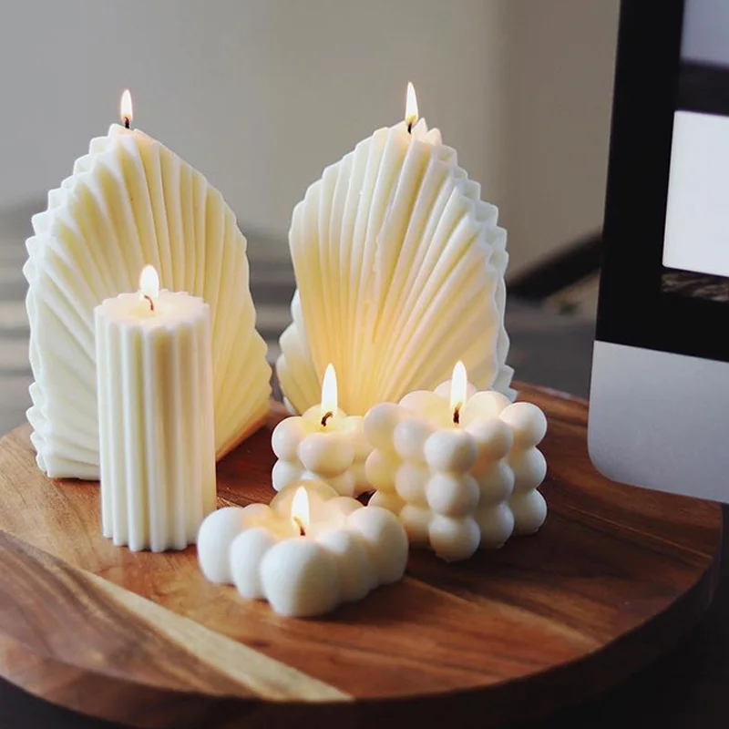 

Large Art Coral Shell Candle Silicone Aromatherapy 3D Handmade Craft Home Resin Mold Candle Mold, As the picture