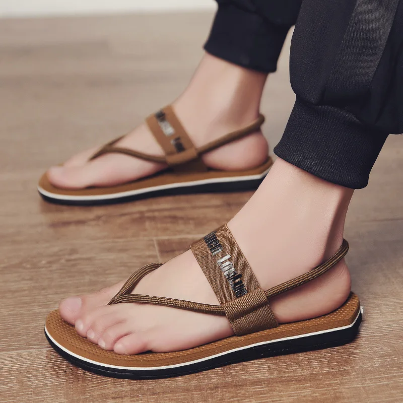 

4-2021 Hand woven leather thick soles couple slippers, 5 color
