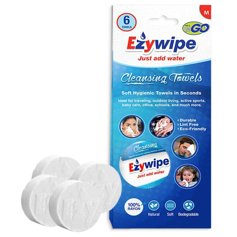 
Ezywipe Disposable Compressed Coin Hand Tablet Towels Tissue for Travel/Camping, Reusable Pop Up Washcloths  (62337804516)