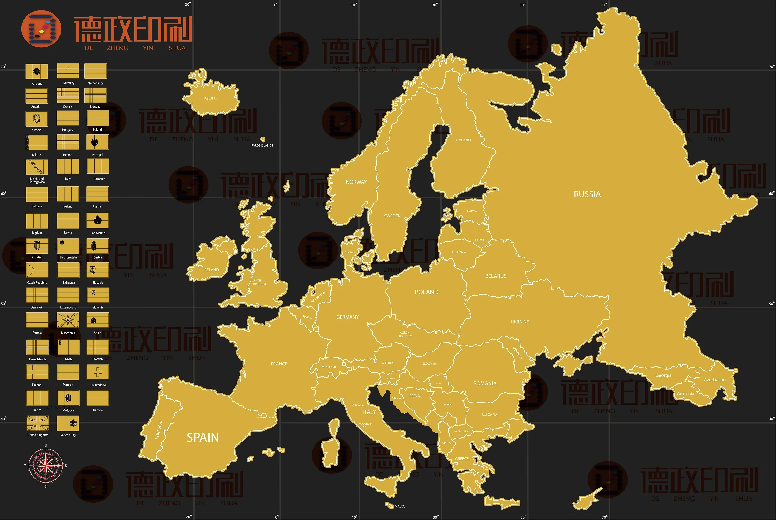 Deluxe Edition Scratch Off Europe Map For Traveler with flags,with custom logo for FBA
