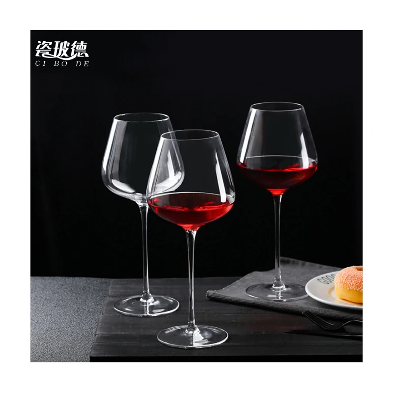 

Personalized Long Stem Clear Wedding Customized logo 850ml wine glass set crystal goblet glasses cup Red wine goblets, White