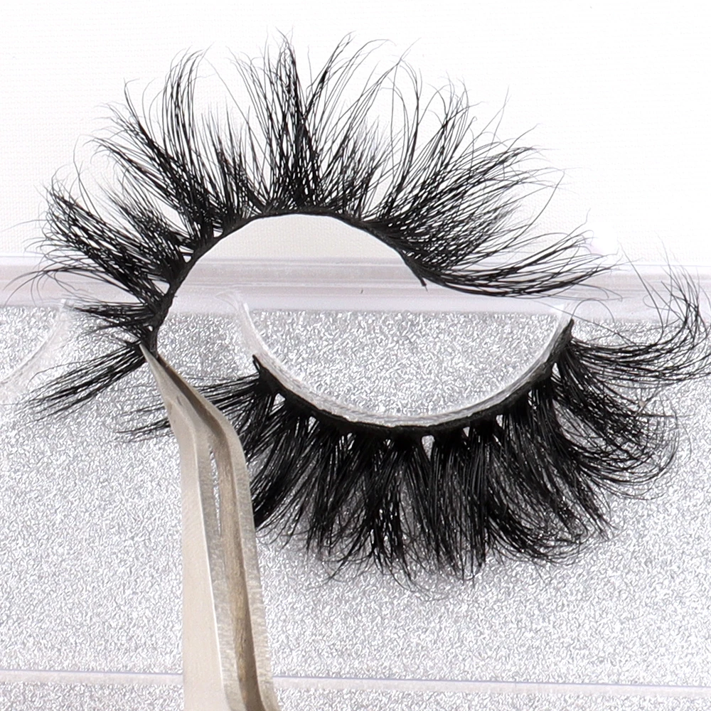 

Eyelash vendor customized Packaging Box 3D Mink Fur Lashes Full Strip 25mm Mink lashes