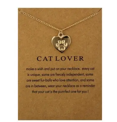 Fashion Jewelry Reminders Cat Lover Friendship Heart Charm Necklace For Women Christmas Gift Birthday Party Jewelry