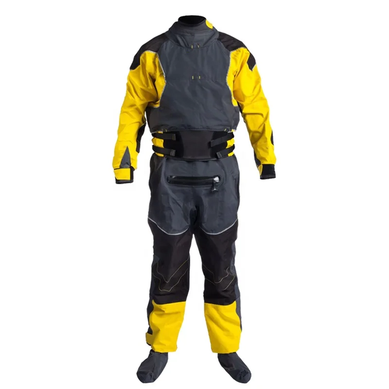 
Wholesale 3 Layer Waterproof Breathable Freediving Drysuit for Kayak with Exhaust Construction Latex+Neoprene Gaskets Dry Suit 