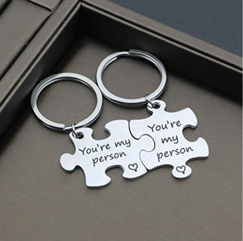 

Valentine Gift You Are My Person Stainless Steel Puzzle Keychains