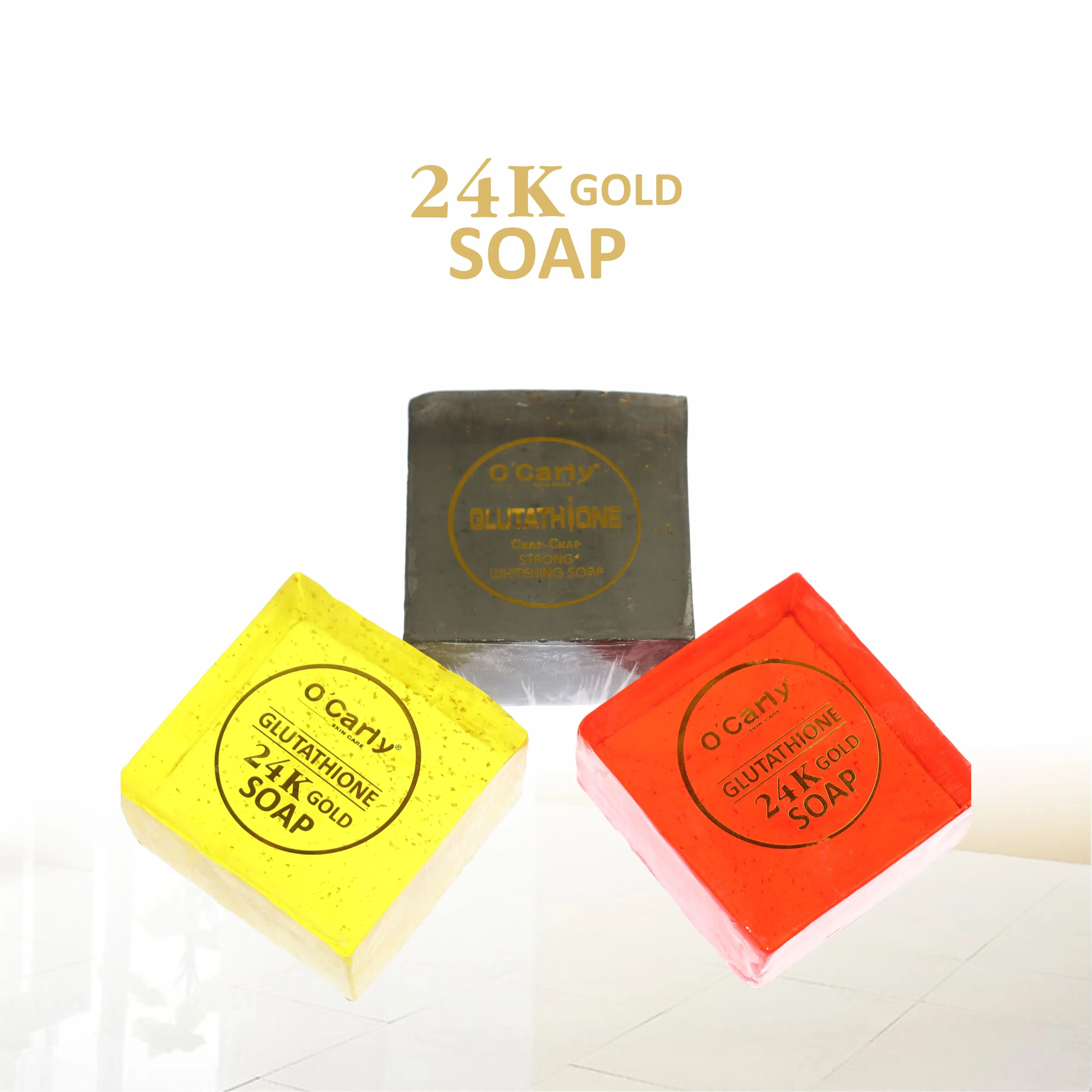 

3 Kinds Of Color Private Label 24K Gold Handmade Soap Lightening Tighten Skin Dilute Melanin for Face & Body Bath Soap