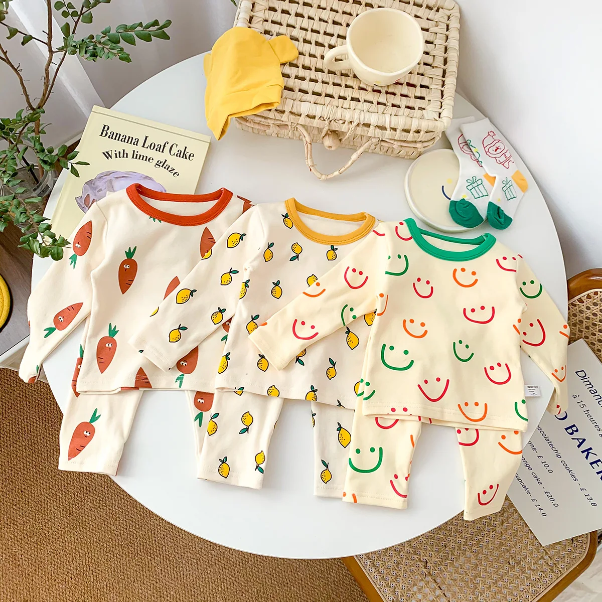 

2PCS Soft Cotton Newborn Outfits Infant Baby Boys Girls Clothes Long Sleeve Tops Pants Outfits Autumn Casual Sets