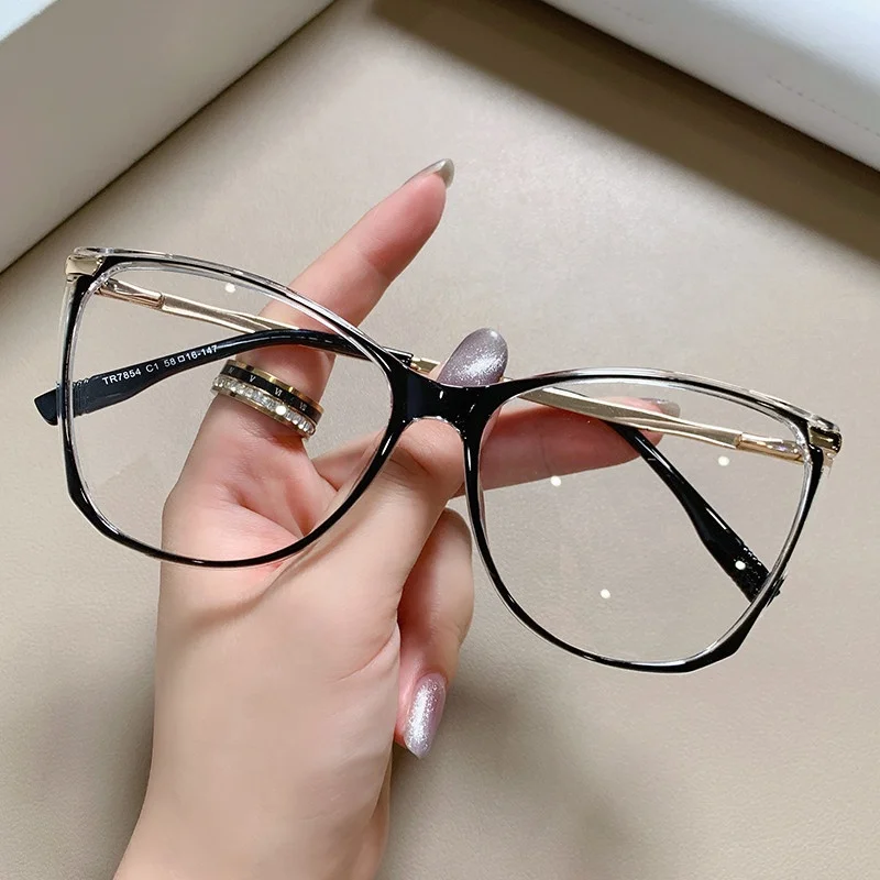 

Jiuling eyewear spring metal hinge legs spectacle vintage designer tr90 frame eyeglasses cat eye blue light blocking glasses