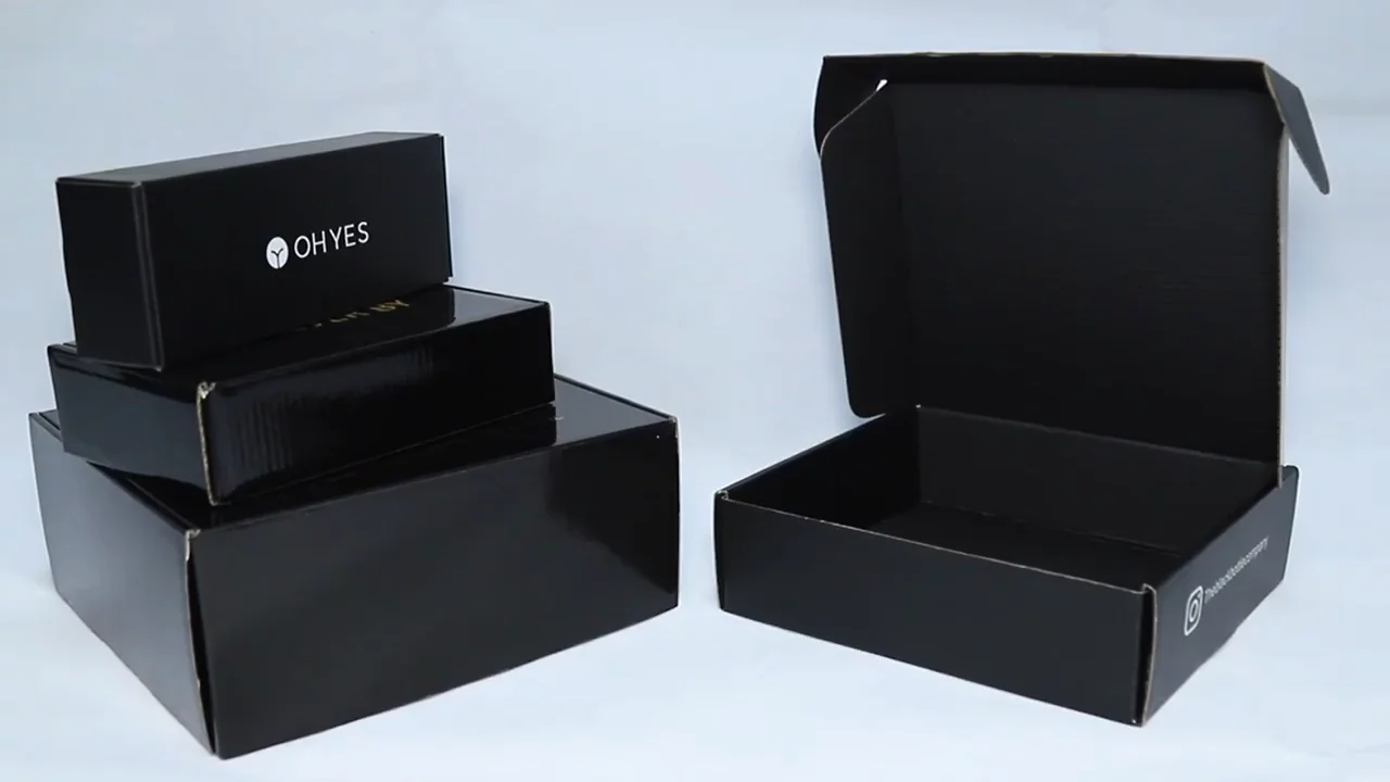 定制t恤包装纸盒服装礼品包装盒衣服小黑色运输箱
