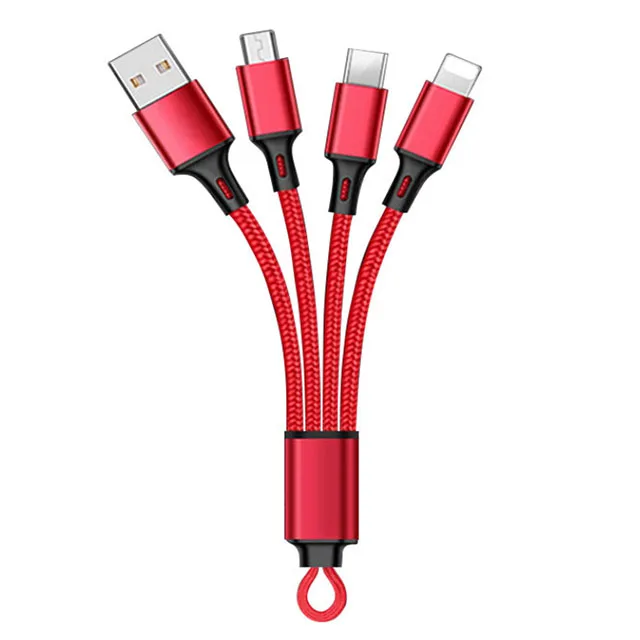 

Settpower UC007 Top2 Promotional gift 3in1 Universal USB Charging Cable 2A braided multi-purpose 3 in1 usb keychain usb cable