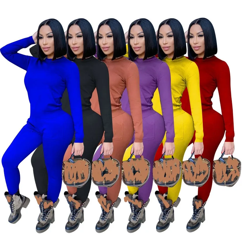 

2022 New Arrivals Women's Sweat Suit Long Sleeve Solid Colors Women 2 Piece Set Joggers Pants Clothing Two Piece Tracksuit Women, As picture or customized make