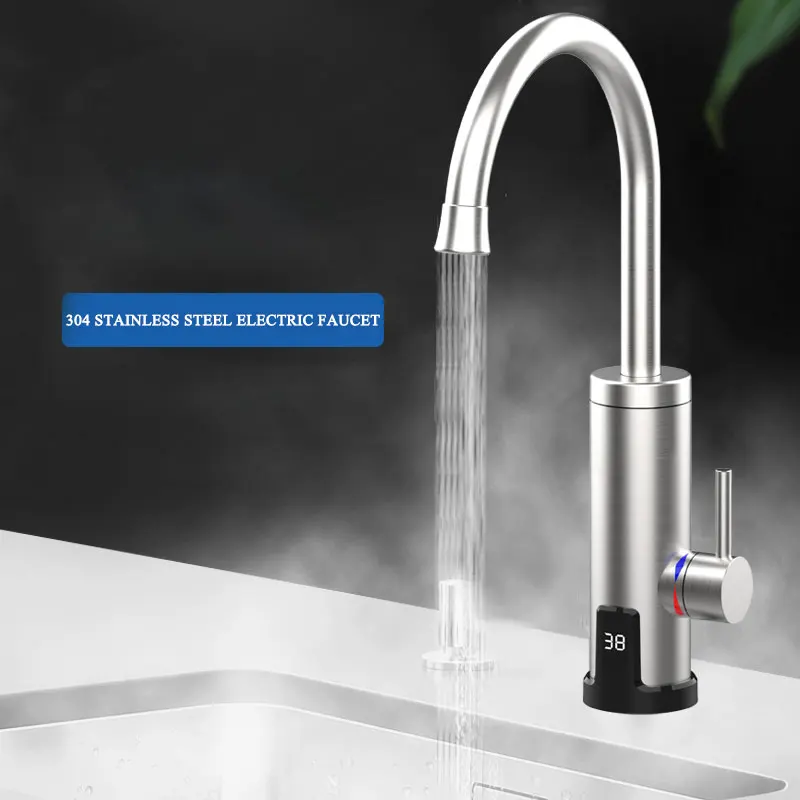 Kitchen Instant Heater Hot Water Tap Electric Faucet With Temperature Regulator