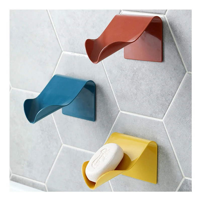 

GO-DSD3 Creative Punch-Free soap case holder Box for Bathroom Kitchen Shower or Counter Ideal Multifunctional, White,yellow,blue,red