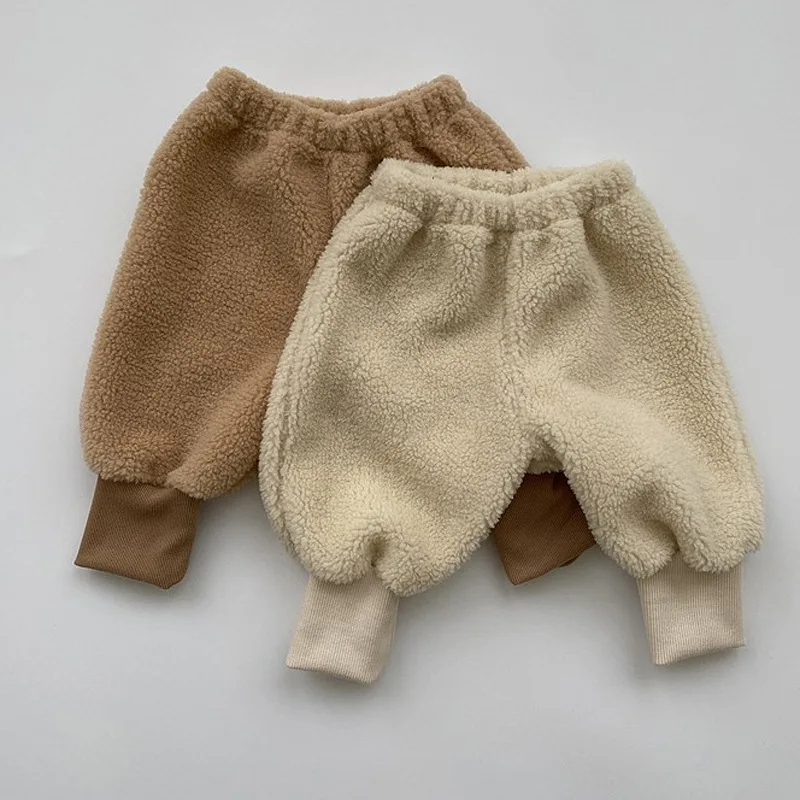 

Infant and young children's clothing thick lamb wool pants men and women baby children fashion foreign style warm boots pants wi