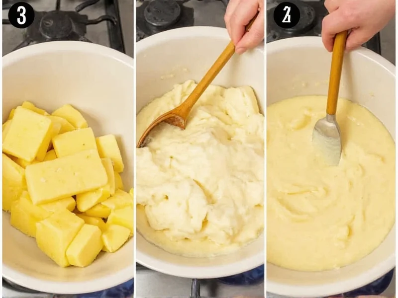 Step by step cheese melting process for homemade queso