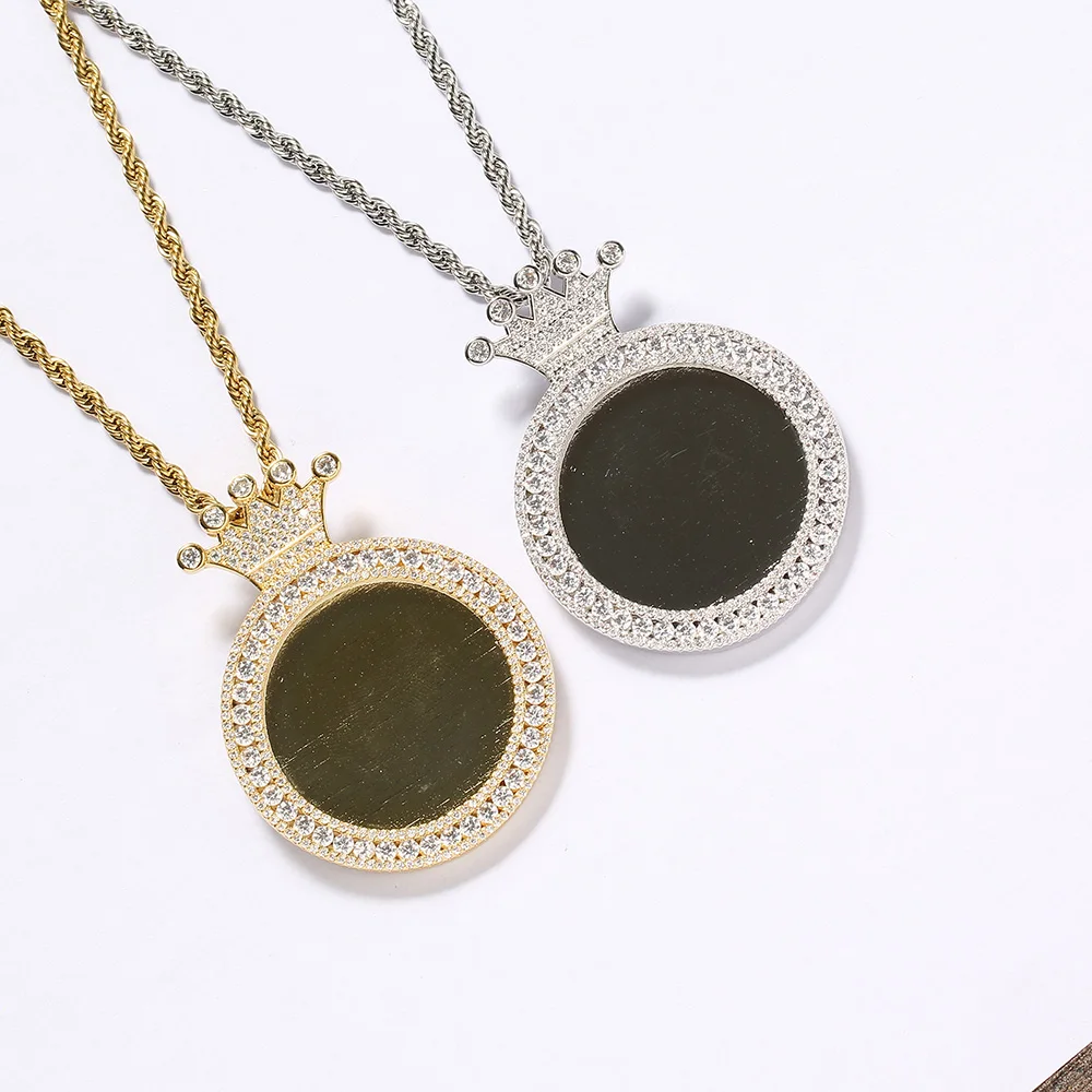 

PP05 Brass Cubic Zircon photo Pendants Necklace Hip Hop Necklace bling Jewelry