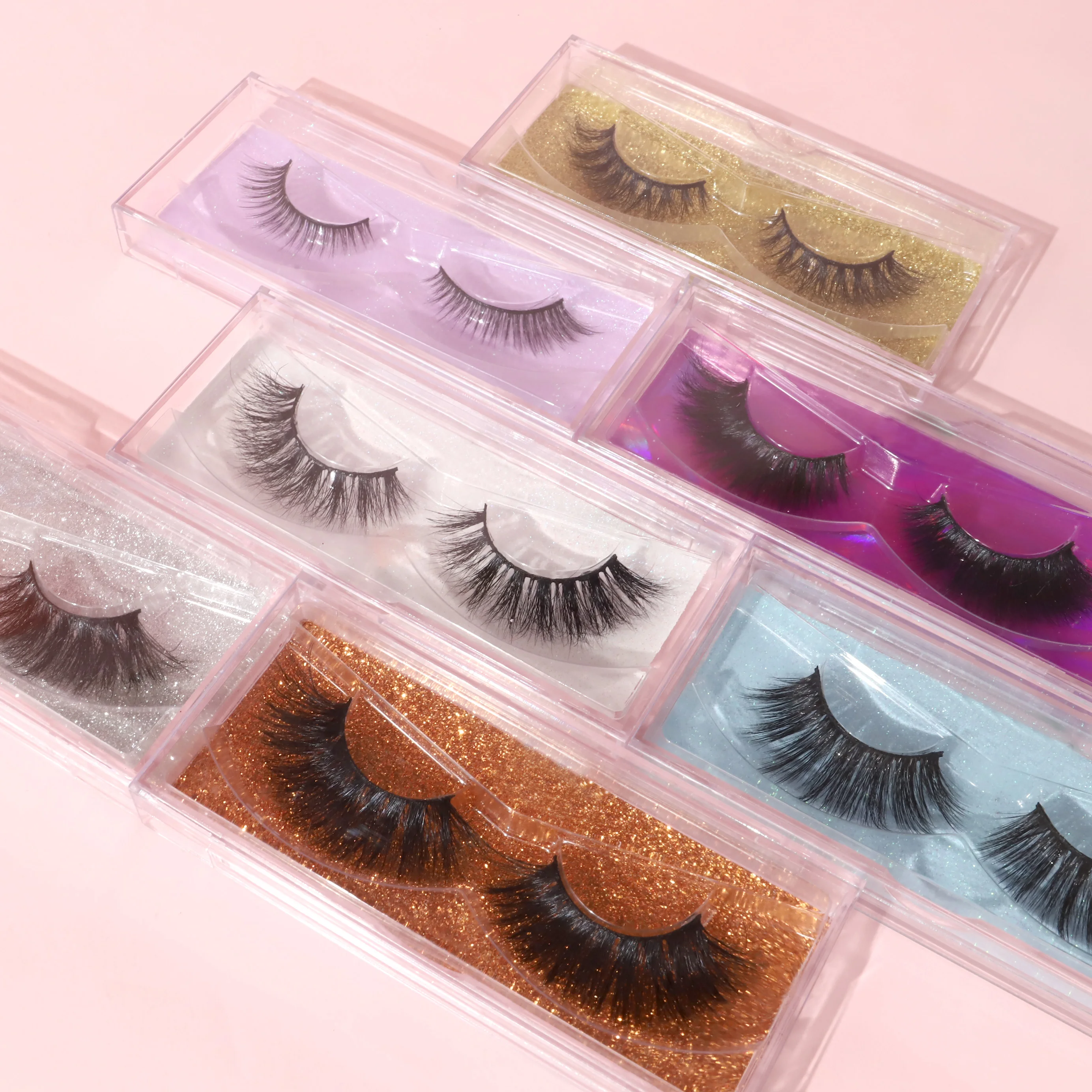 

Bameier Drop shipping BH L QS series 3D Faux mink synthetic silk lashes with wholesale price and eyelash boxes, Black