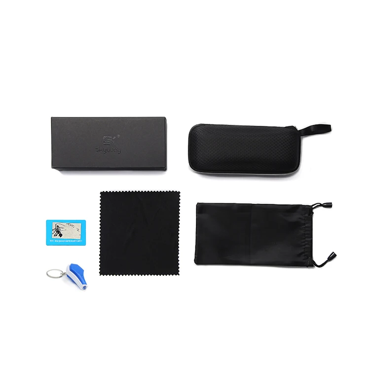 

SKYWAY Eyeglasses Bag Pouch Case Eye Glasses Cleaning Cloth Anti Blue Light Blocking Test Light Card Full Set Accesseries