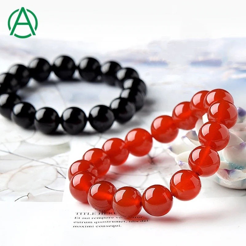 

ArthurGem Chakra Crystal Energy Heart Charm Bracelet Healing Red Agate Stone Beads Green Stretch Agate Bangle Bracelet, Natural color