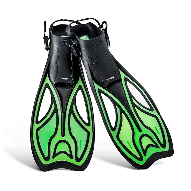 

Adult free diving equipment fool foot long blade open heels swimming fins, Yellow, blue,pink etc