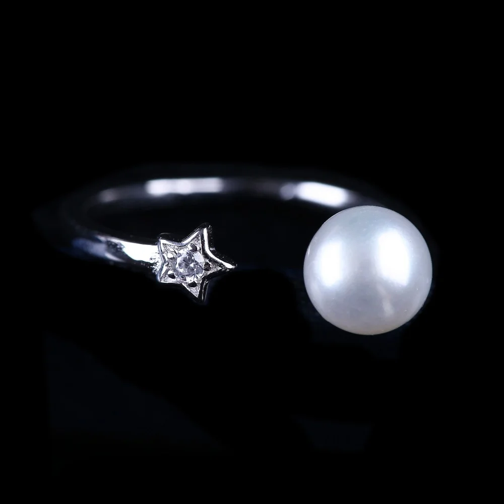 

925 Sterling Silver Freshwater Pearl Ring  Engagement Finger Ring
