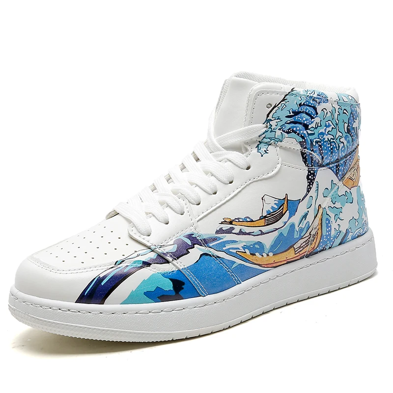 

High Top Cartoon Demon Slayer Unisex Board Sneakers Boys Shoes Graffiti Sports Shoes For Women, White